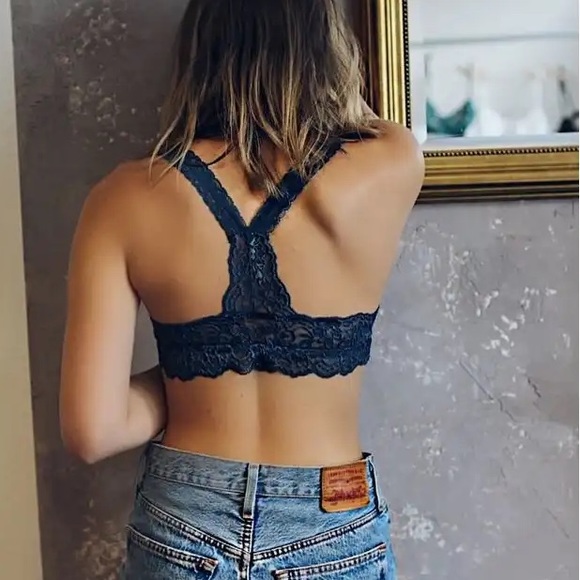 Navy Blue Lace Anemone Bralette - Picture 4 of 7